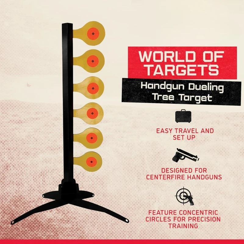 Handgun Dueling Tree Target With AR500 Steel Paddles For Plinking