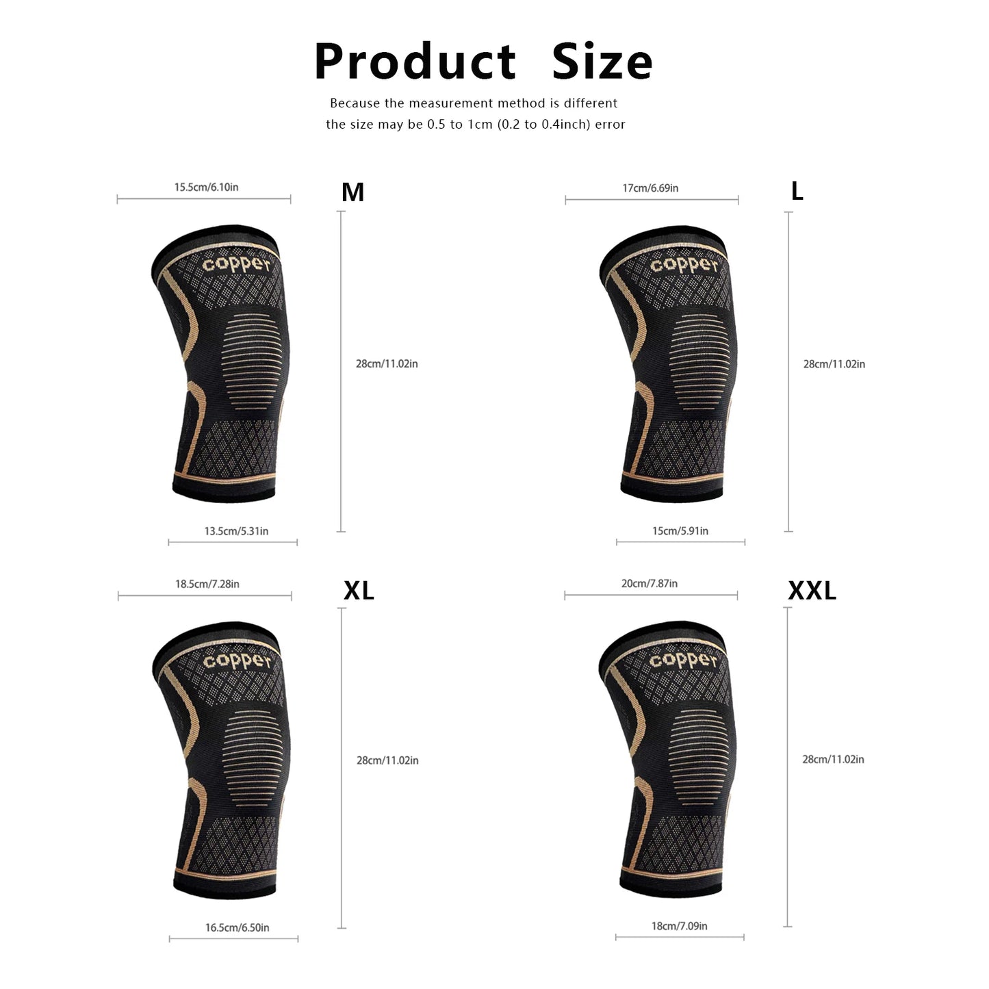 Elenxs Copper Knee Braces For Basketball Running Yoga