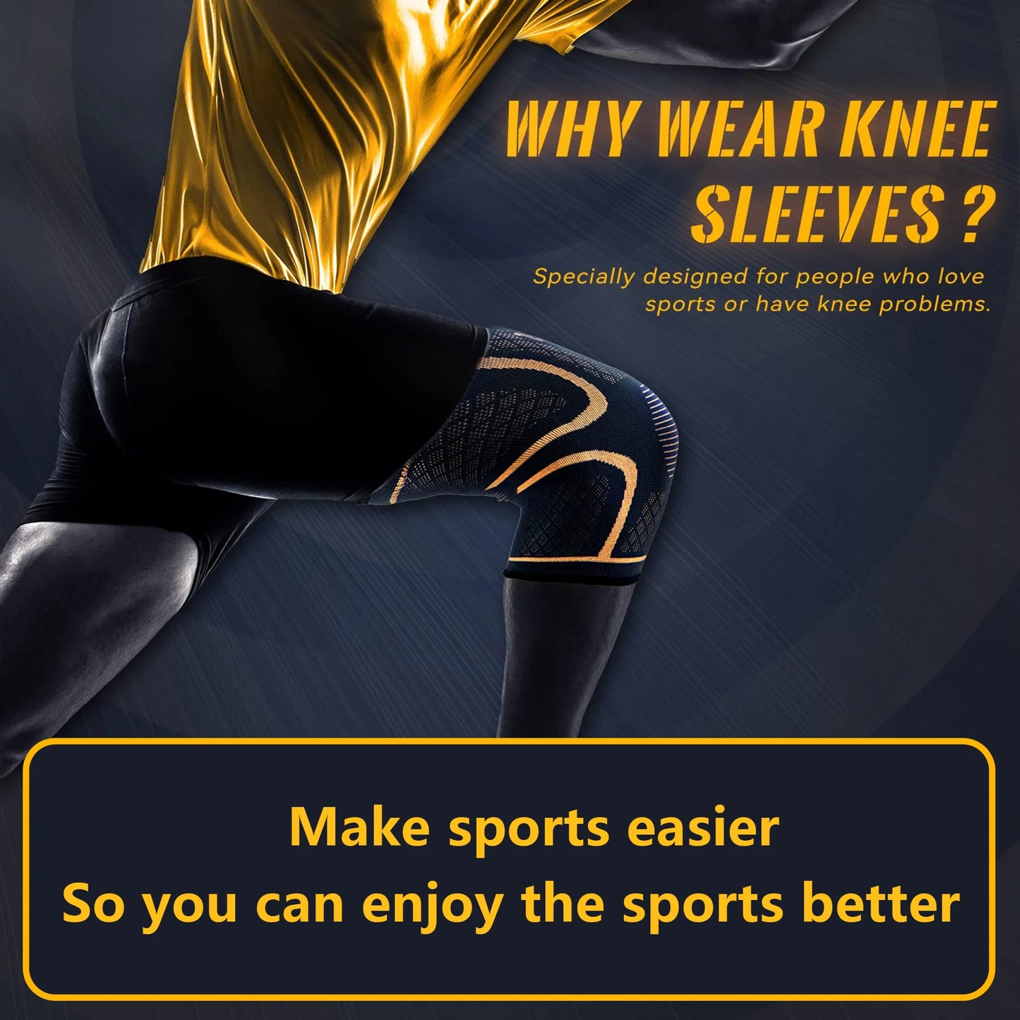 Elenxs Copper Knee Braces For Basketball Running Yoga