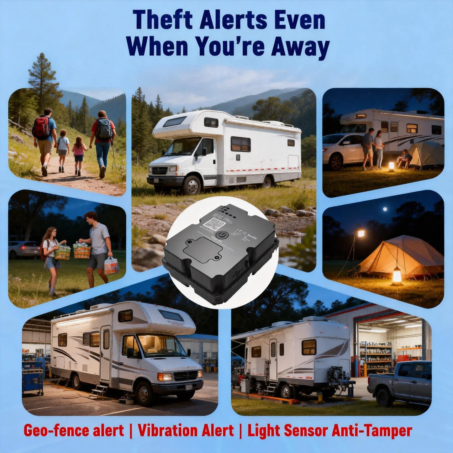 Wanwaytech GPS Tracker for RV Camper Real-Time Location Anti Theft