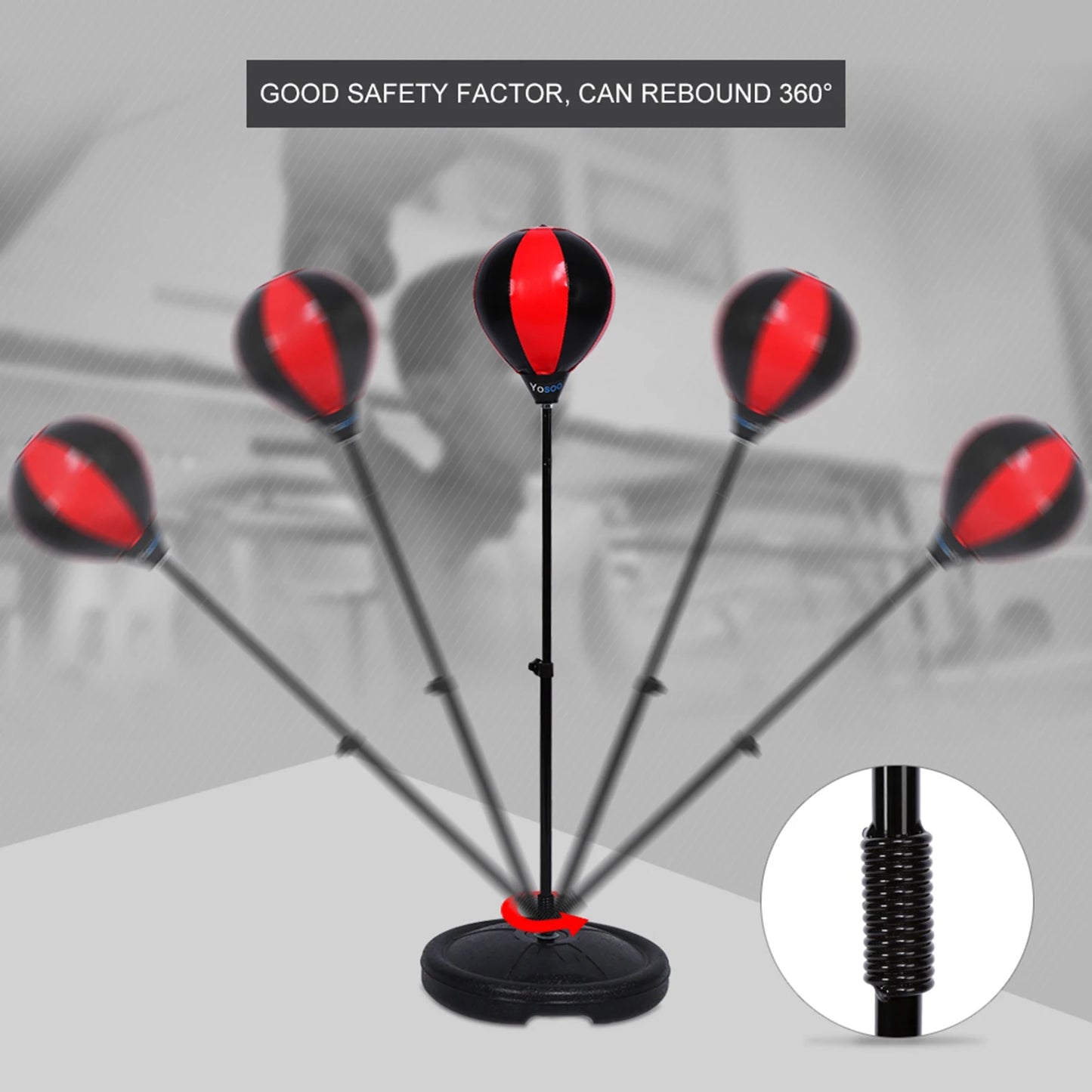 TOMSHOO Adjustable Height Kids Punching Ball Boxing Set With Gloves