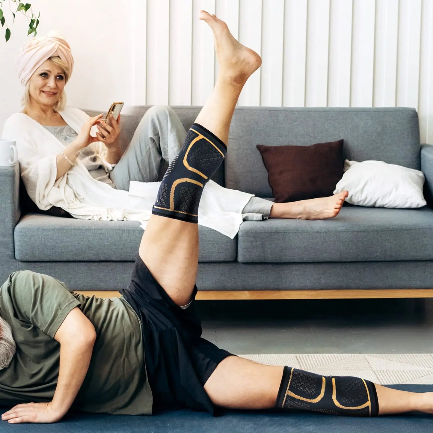 Elenxs Copper Knee Braces For Basketball Running Yoga