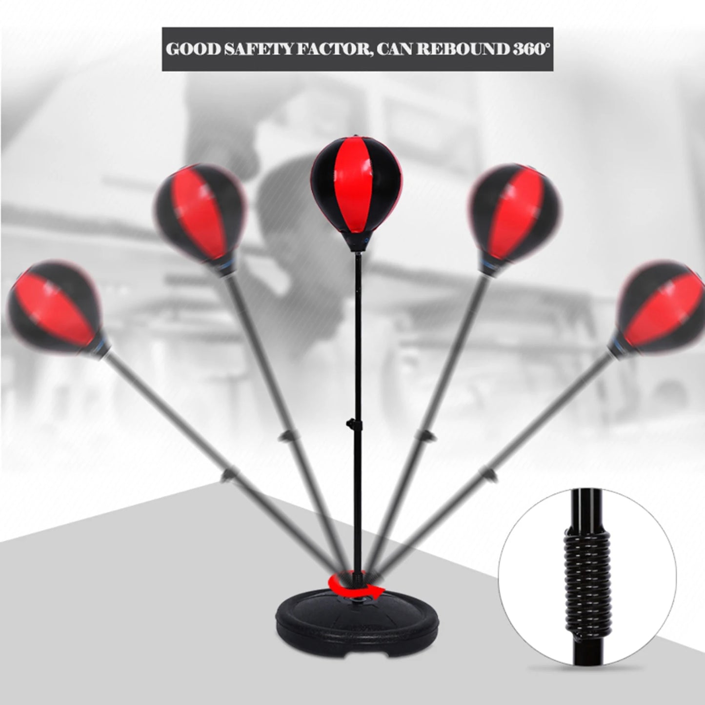 TOMSHOO Adjustable Height Kids Punching Ball Boxing Set With Gloves