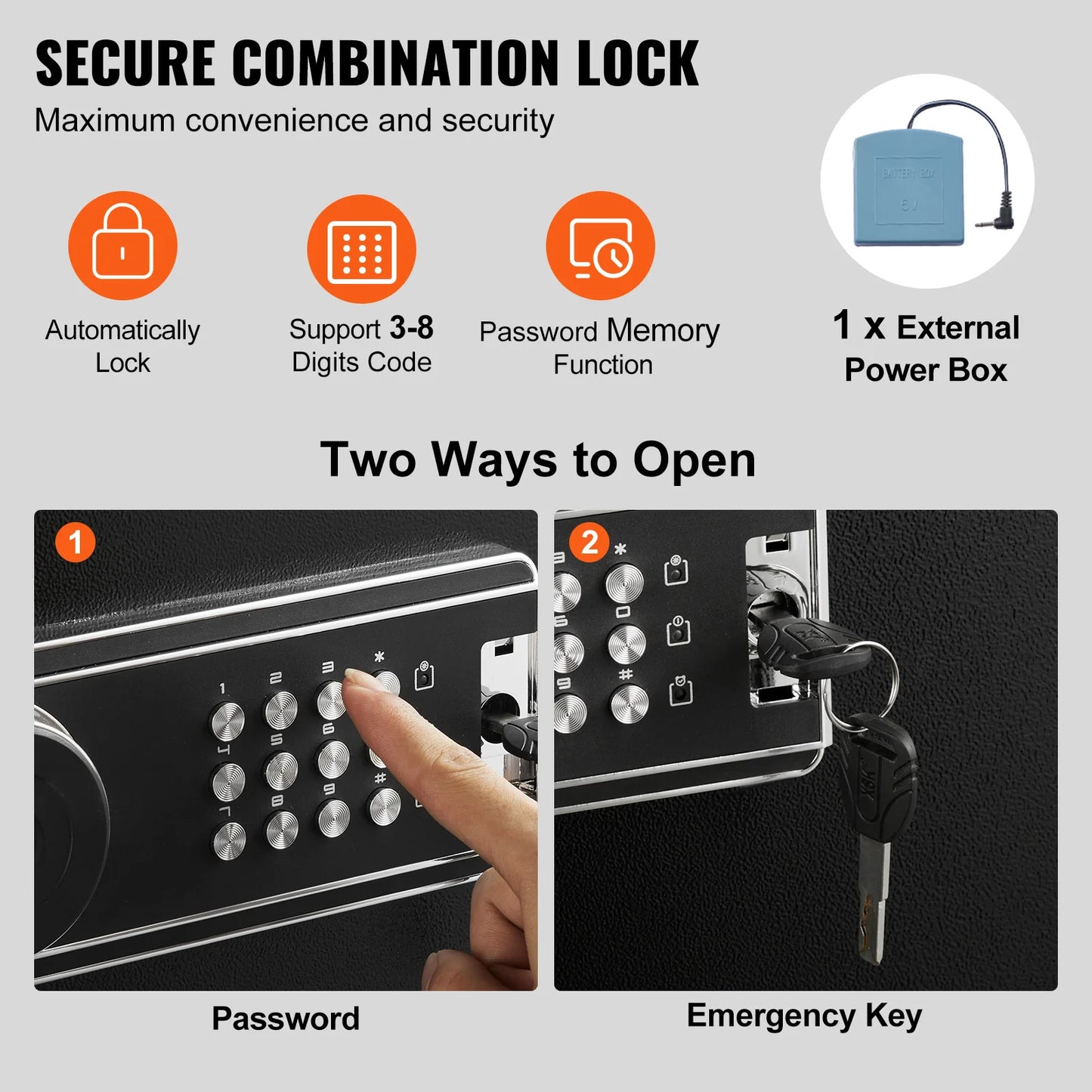 SucceBuy Rifle Safe With Digital Keypad Lock And Removable Shelf