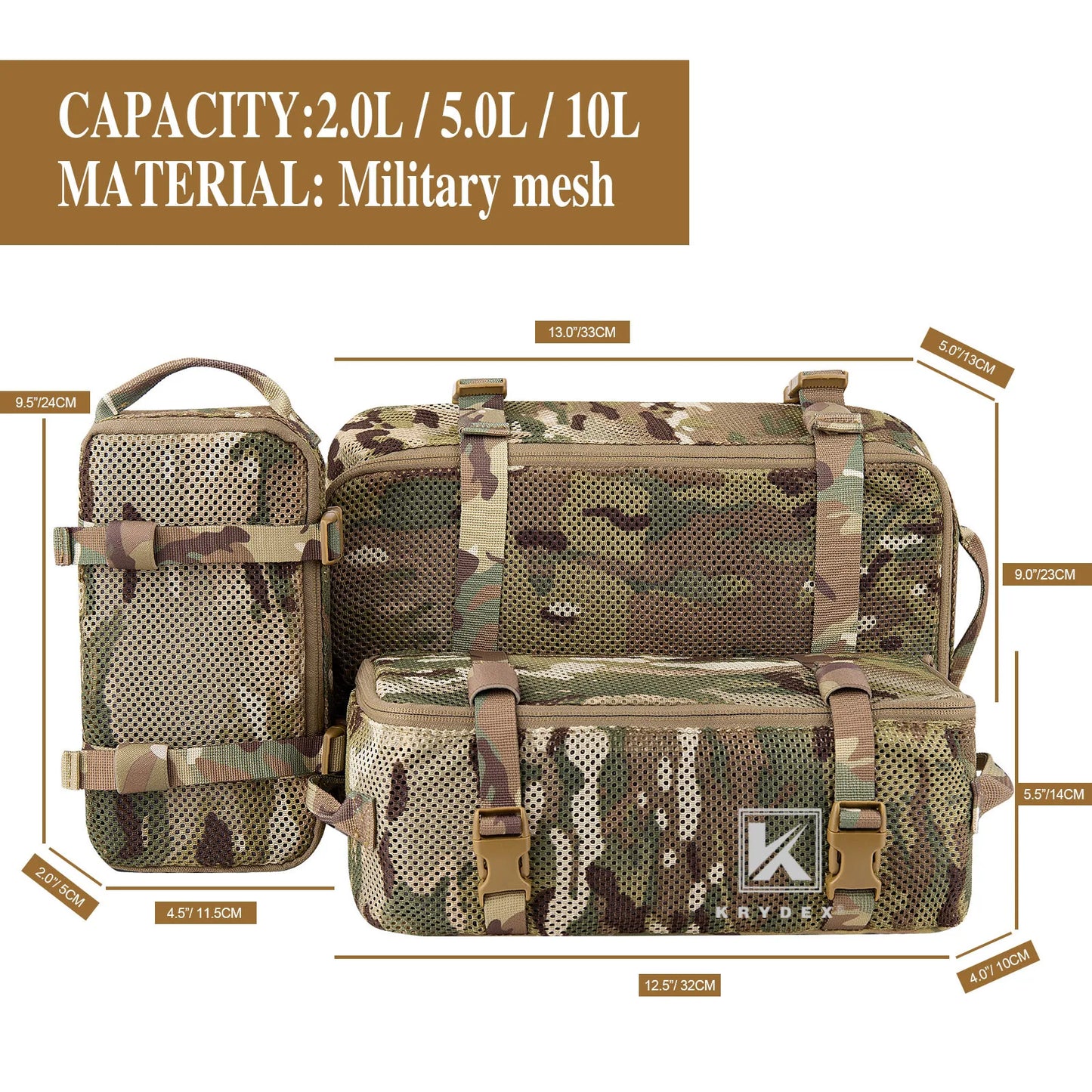 KRYDEX Tactical Modular Pouch Set for Travel Organization
