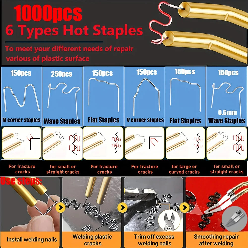 Plastic Welder 2in1 Welding Repair Kit Hot Staples