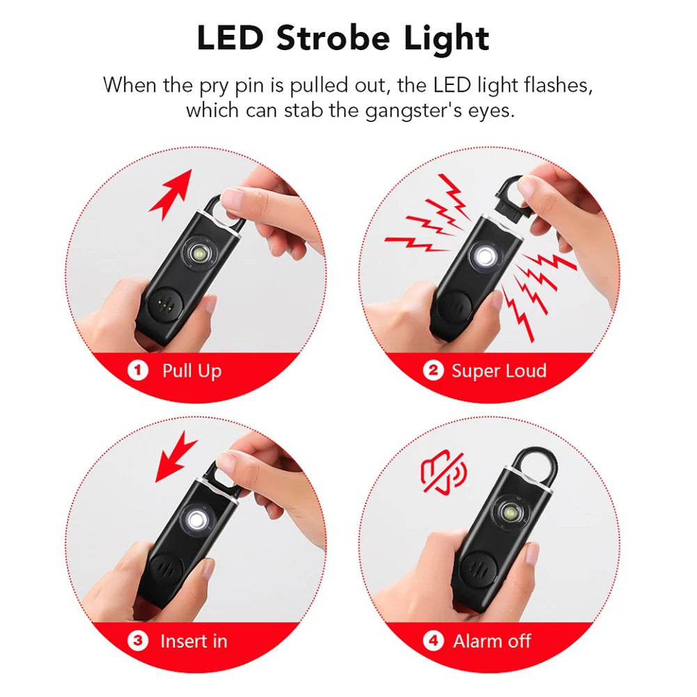 ALLOYSEED Self Defense Alarm 130dB Panic Alarm Keychain