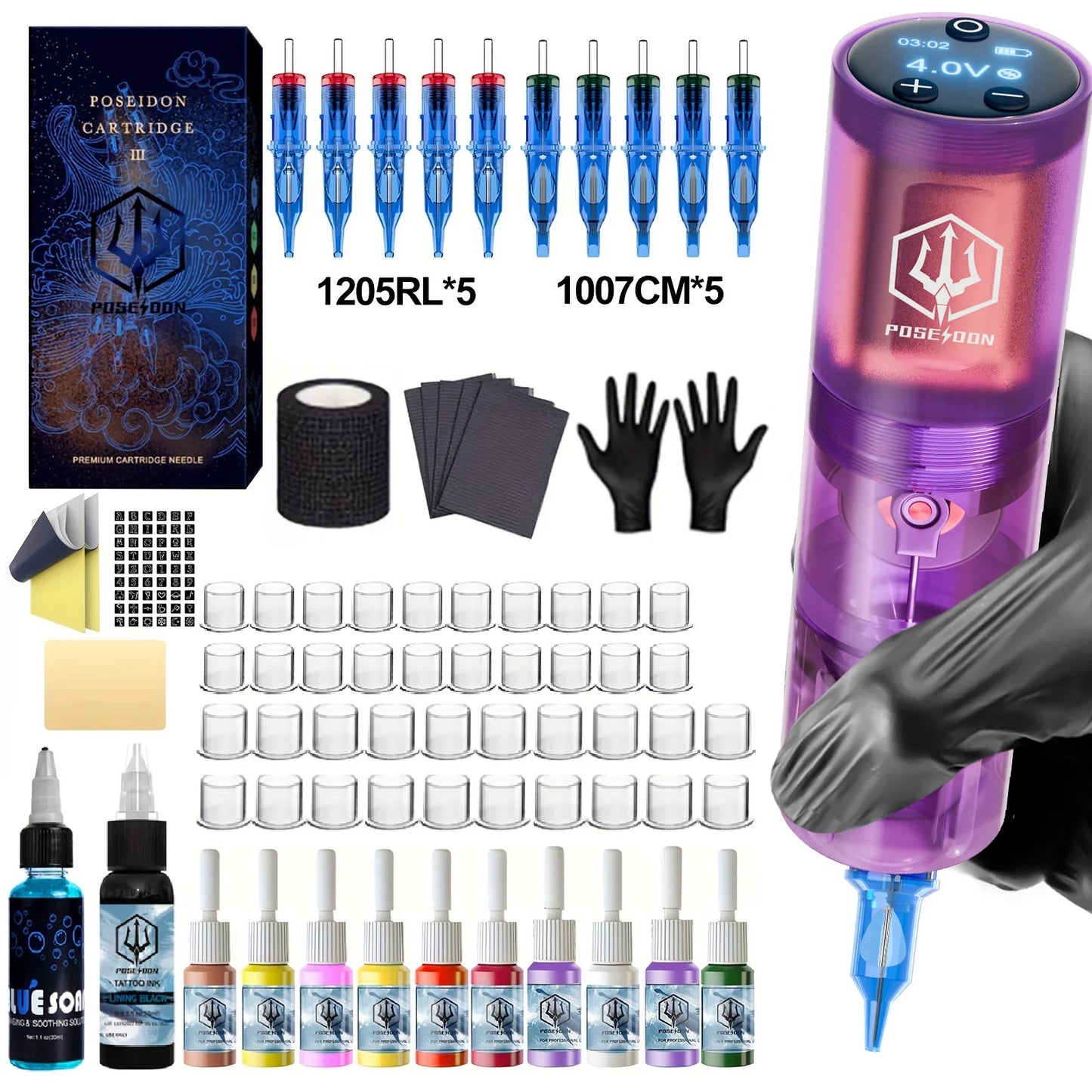 Poseidon Wireless Tattoo Kit Pro For Permanent Makeup