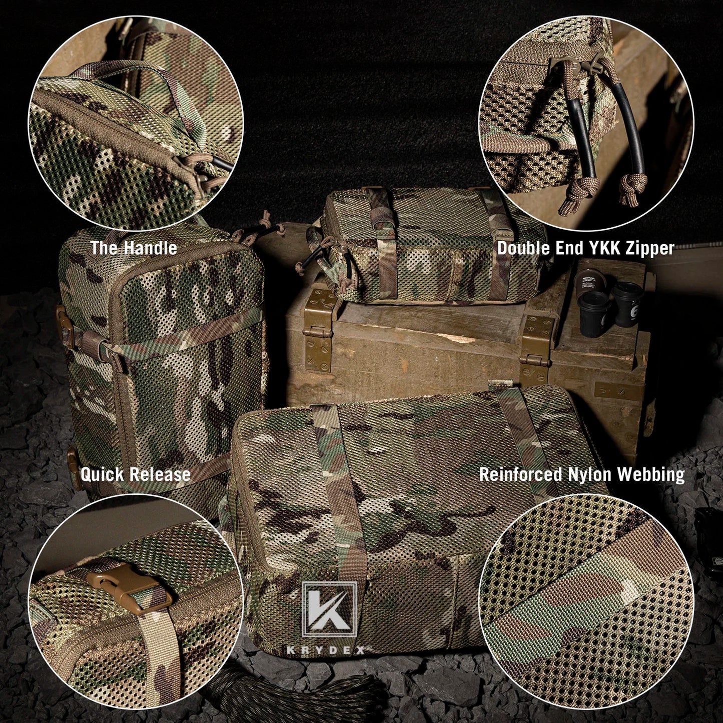 KRYDEX Tactical Modular Pouch Set for Travel Organization