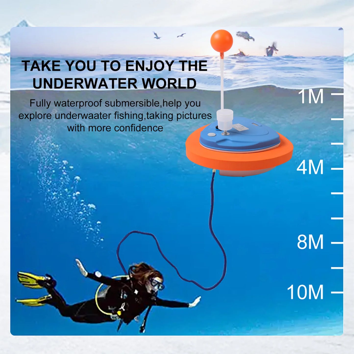 TUXING Rechargeable Portable Underwater Ventilator For Diving 10M Depth 3.5-5H