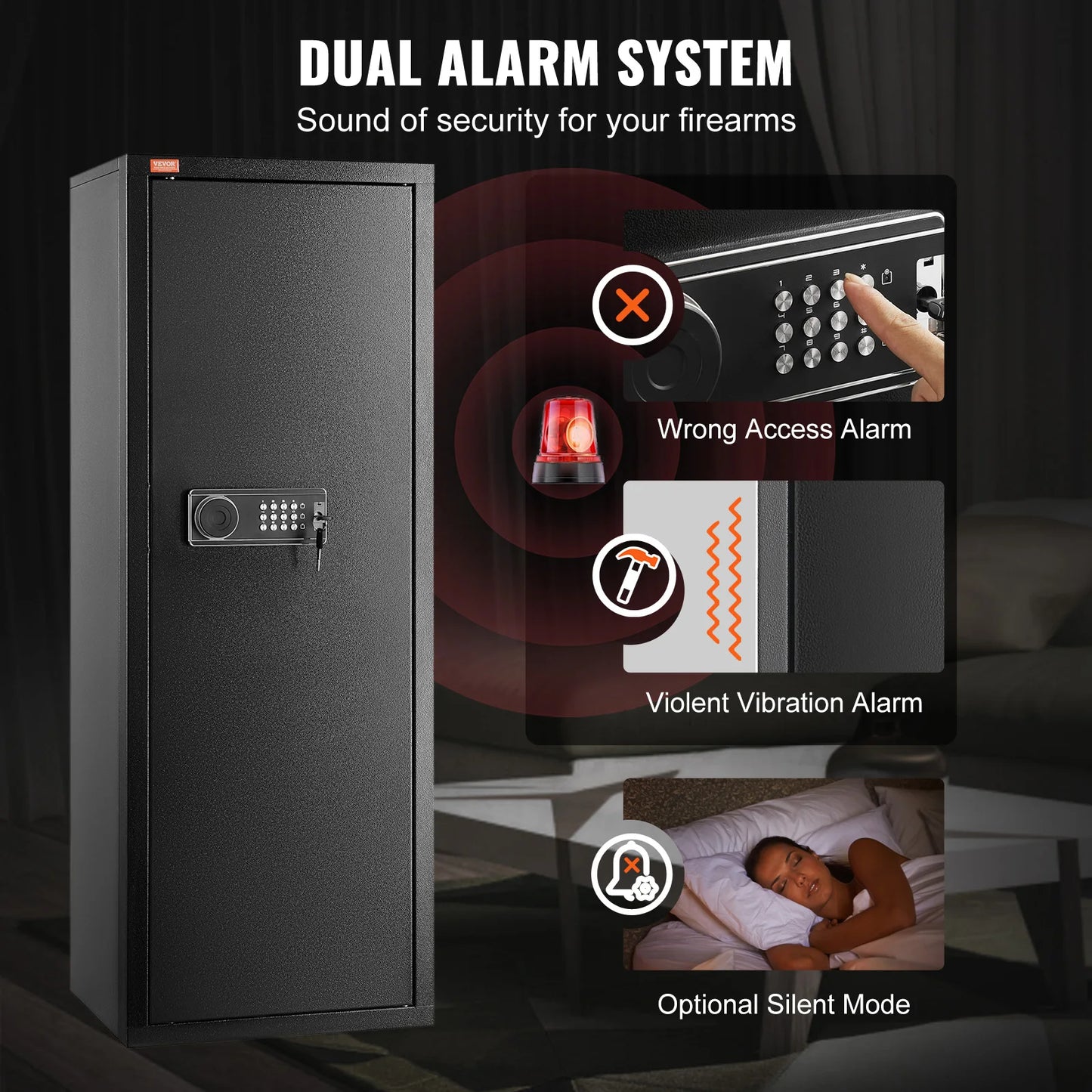 SucceBuy Rifle Safe With Digital Keypad Lock And Removable Shelf