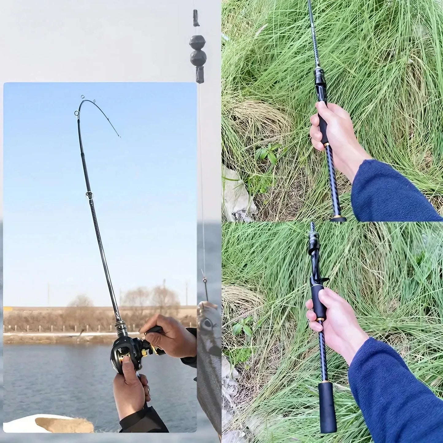 High-Sensitivity Carbon Fiber Fishing Rod With Straight Handle